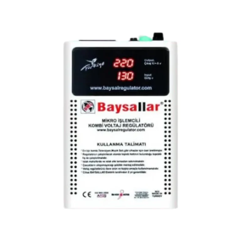 Baysallar 500 Wat Micro Işlemcili Kombi Voltaj Regülatörü Kompakt Tasarımlı Güvenilir Enerji Çözümü
