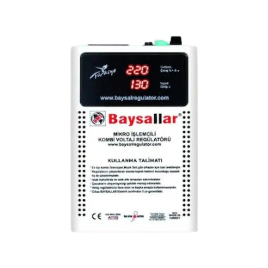 Baysallar 500 Wat Micro Işlemcili Kombi Voltaj Regülatörü Kompakt Tasarımlı Güvenilir Enerji Çözümü